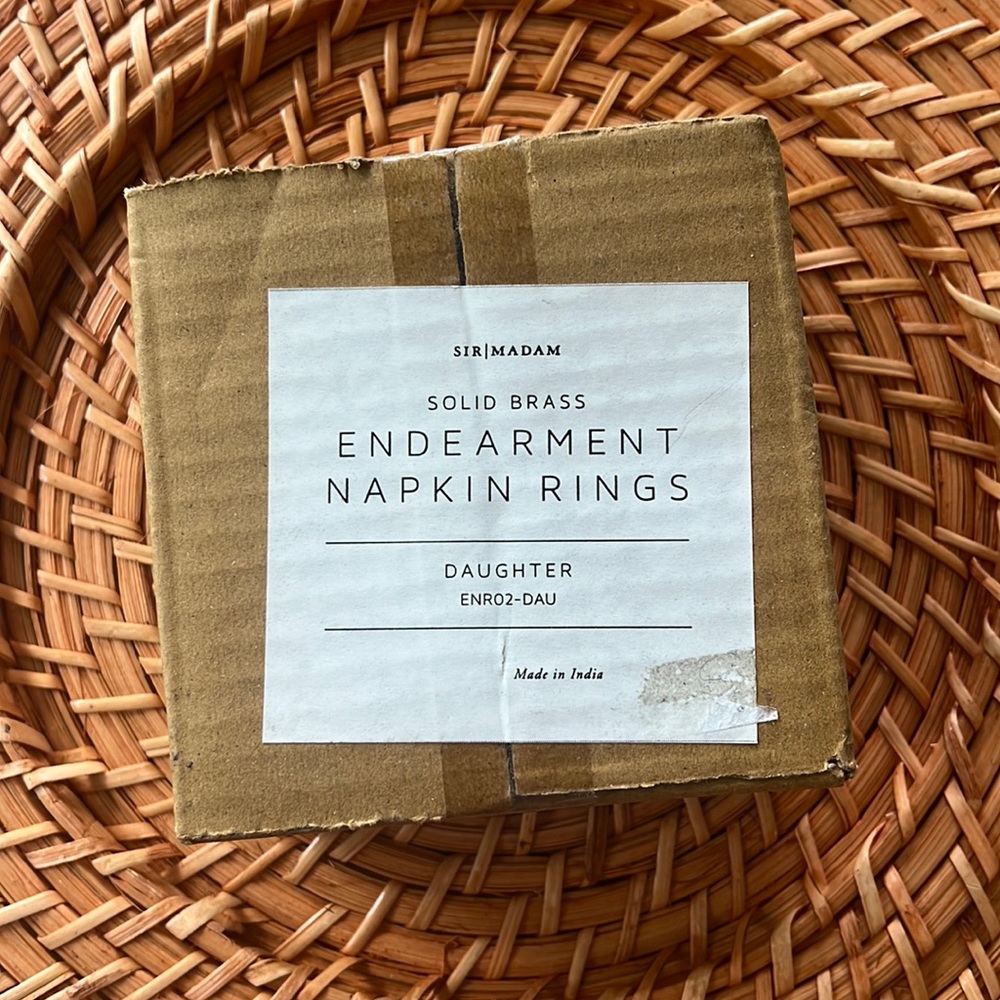 Sir/Madam Brass “Daughter” Napkin Rings